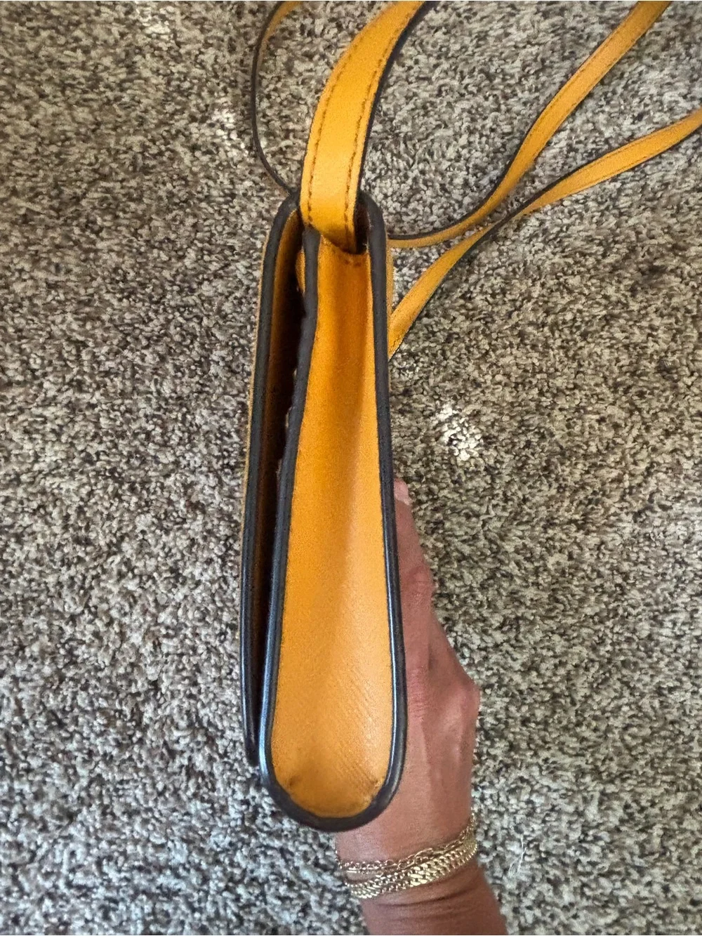 Michael Kors Yellow Saffiano Leather Crossbody Clutch Bag